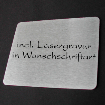 Edelstahl Namensschild MS10080 mit Lasergravur